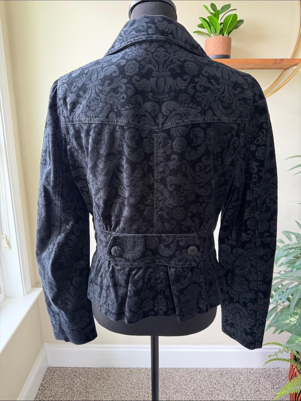 Ann Taylor LOFT Floral Velvet Cotton Blazer Coat Women’s Size 10 - Picture 9 of 11